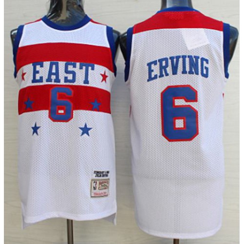 Philadelphia 76ers #6 Julius Erving White 1980 All-Star Stitched Jersey Mens