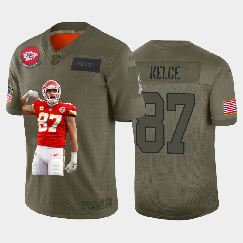Kansas City Chiefs #87 Travis Kelce Team Hero 3 Vapor Limited Jersey Camo