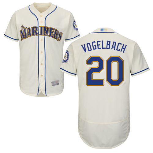 Seattle Mariners #20 Dan Vogelbach Cream Flexbase Authentic Collection Stitched Jersey Men's