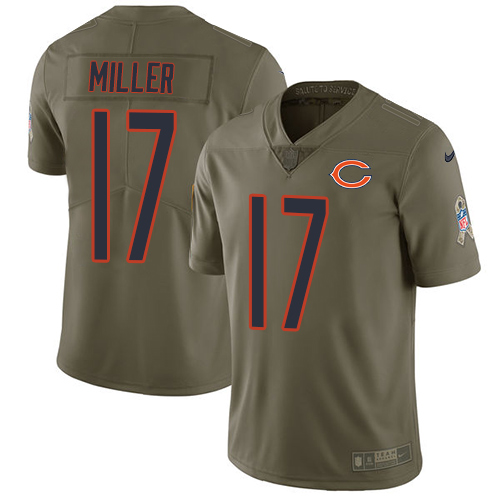 Chicago Bears #17 Anthony Miller Olive Youth Stitched Limited 2017 Salute to Service Jersey Youth