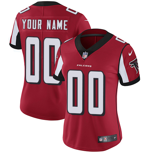 Atlanta Falcons Customized Red Team Color Stitched Vapor Untouchable Limited Women's Jersey
