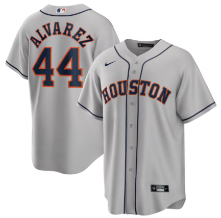 Men's Youth Women's Houston Houston Astros #44 Yordan Alvarez Gray Jersey