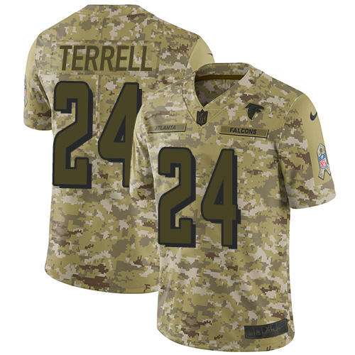 Atlanta Falcons #24 A.J. Terrell Camo Youth Stitched Limited 2018 Salute To Service Jersey Youth