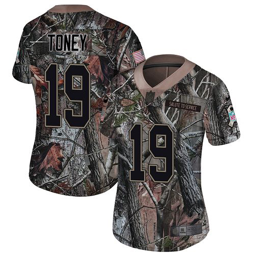 Chiefs #19 Kadarius Toney Camo Women's Stitched Limited Rush Realtree Jersey