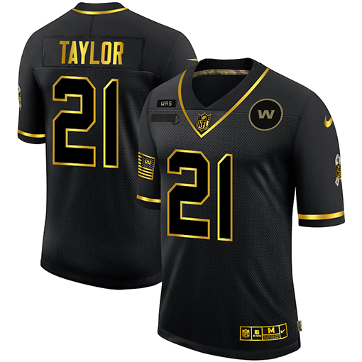 Washington Commanders #21 Sean Taylor Men's 2020 Salute To Service Golden Limited Jersey Black