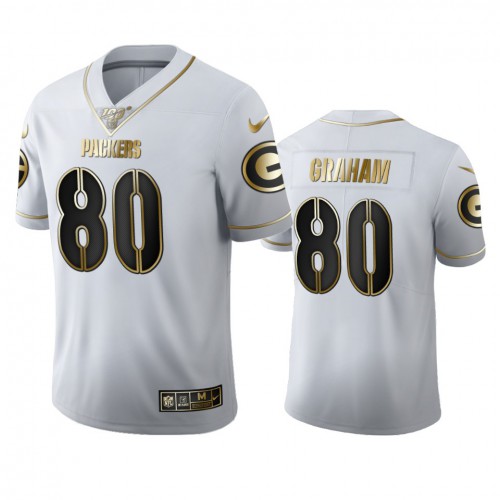 Green Bay Green Bay Packers #80 Jimmy Graham Men's White Golden Edition Vapor Limited 100 Jersey Men's