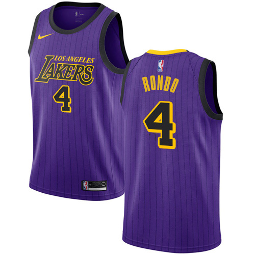 Los Angeles Lakers #4 Rajon Rondo Purple Swingman City Edition 2018/19 Jersey Mens