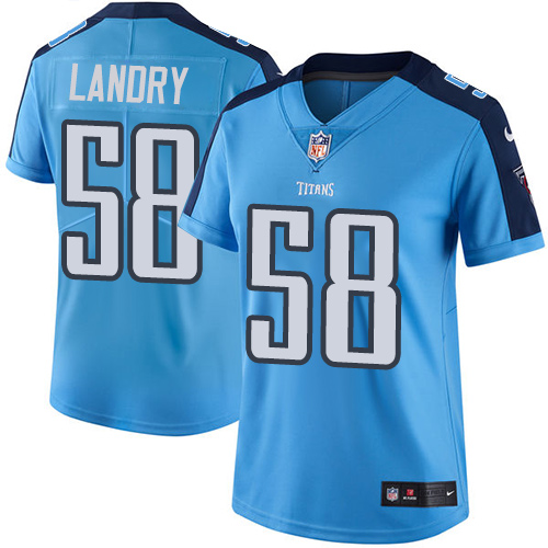 Tennessee Titans #58 Harold Landry Light Blue Women's Stitched Limited Rush Jersey Womens