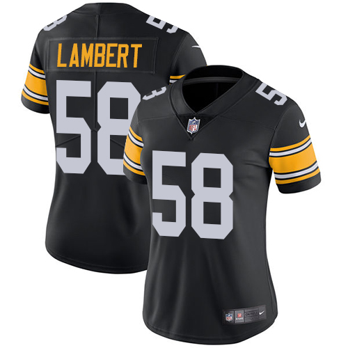 Pittsburgh Steelers #58 Jack Lambert Black Alternate Women's Stitched Vapor Untouchable Limited Jersey Womens
