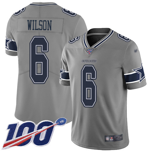 Cowboys #6 Donovan Wilson Gray Youth Stitched Limited Inverted Legend 100th Season Jersey
