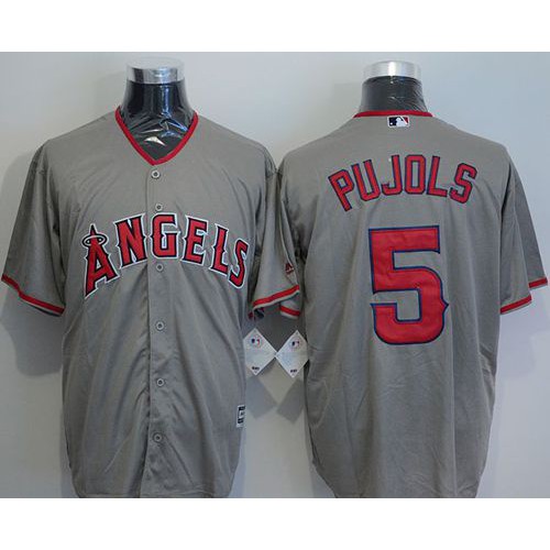 Los Angeles Angels of Anaheim #5 Albert Pujols Grey New Cool Base Stitched Jersey Men's