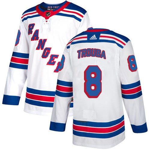 Adidas New York Rangers #8 Jacob Trouba White Road Authentic Stitched Jersey Men's
