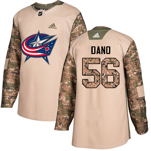 Adidas Columbus Blue Jackets #56 Marko Dano Camo Authentic 2017 Veterans Day Stitched Jersey Men's
