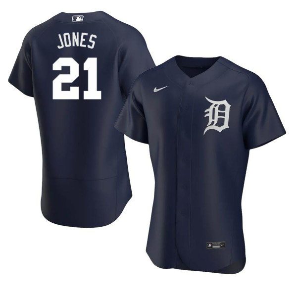 Men's Detroit Tigers 21 Authentic 2020 Navy Alternate Jacoby Jones Jersey