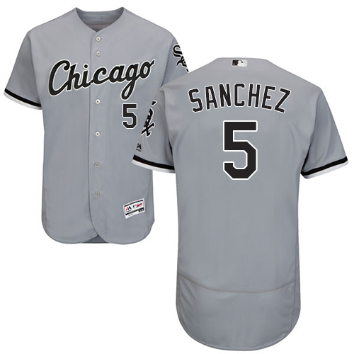 Chicago White Sox #5 Yolmer Sanchez Grey Flexbase Authentic Collection Stitched Jersey Men's