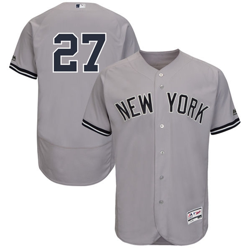 New York Yankees #27 Giancarlo Stanton Grey Flexbase Authentic Collection Stitched Jersey Men's