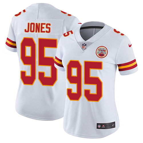 Chiefs #95 Chris Jones White Women's Stitched Vapor Untouchable Limited Jersey
