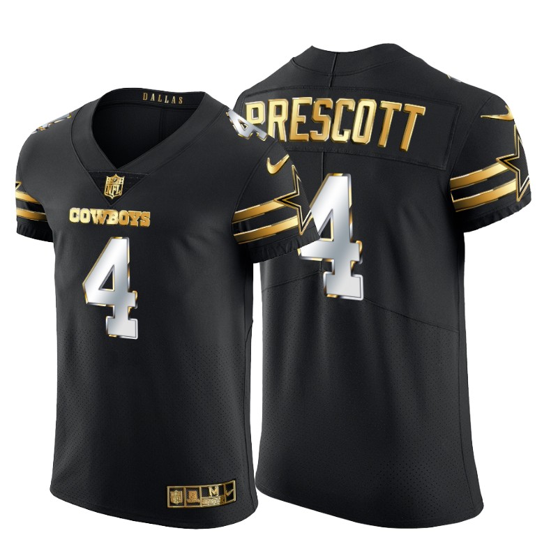 Dallas Cowboys #4 Dak Prescott Men's Black Edition Vapor Untouchable Elite Jersey