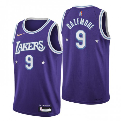 Los Angeles Los Angeles Lakers #9 Kent Bazemore Mens Purple 2021/22 Swingman Jersey - City Edition Mens