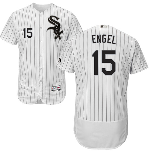 Chicago White Sox #15 Adam Engel White(Black Strip) Flexbase Authentic Collection Stitched Jersey Men's