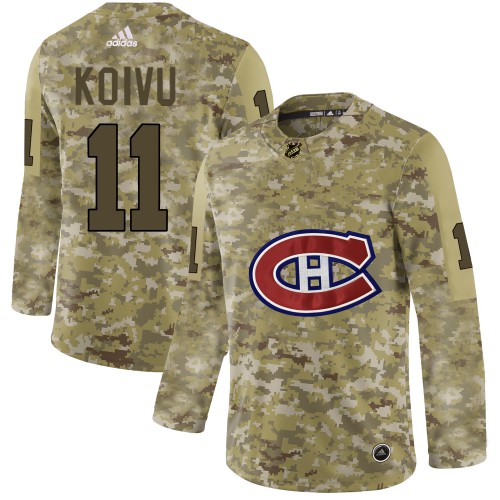 Adidas Montreal Canadiens #11 Saku Koivu Camo Authentic Stitched Jersey Men's