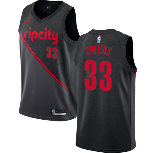 Portland Trail Blazers #33 Zach Collins Black Youth Swingman City Edition 2018/19 Jersey Youth