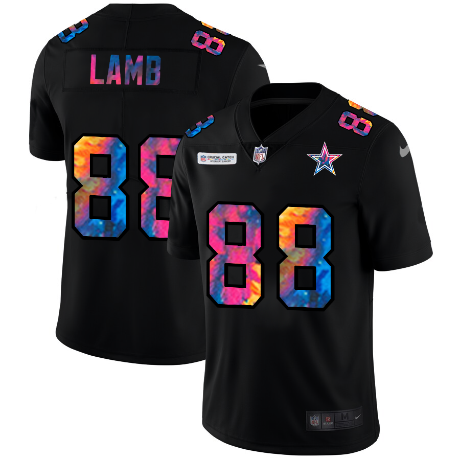 Dallas Cowboys #88 CeeDee Lamb Men's Multi-Color Black 2020 Crucial Catch Vapor Untouchable Limited Jersey