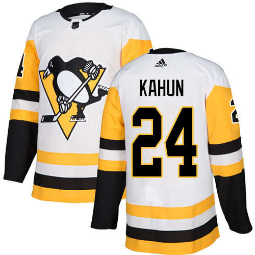 Adidas Pittsburgh Penguins #24 Dominik Kahun White Road Authentic Stitched Youth Jersey Youth