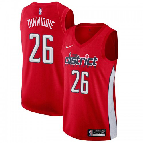Washington Wizards #26 Spencer Dinwiddie Womens Red Swingman Earned Edition Jersey Womens