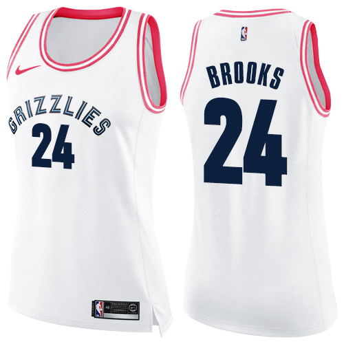 Memphis Grizzlies #24 Dillon Brooks White/Pink Womens Swingman Fashion Jersey Womens