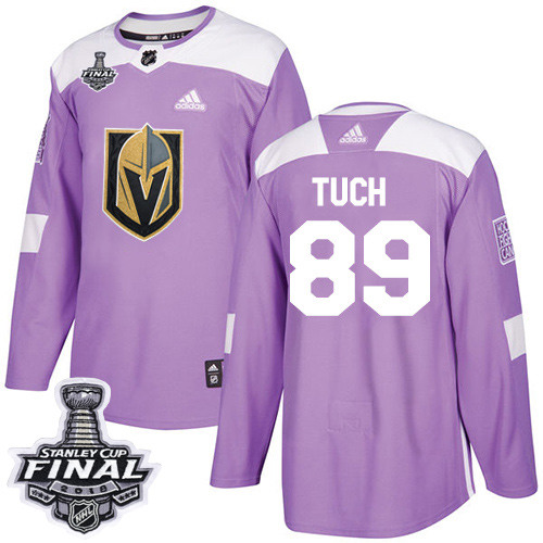 Adidas Golden Vegas Golden Knights #89 Alex Tuch Purple Authentic Fights Cancer 2018 Stanley Cup Final Stitched Jersey Men's