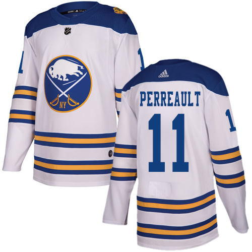 Adidas Buffalo Sabres #11 Gilbert Perreault White Authentic 2018 Winter Classic Stitched Jersey Men's
