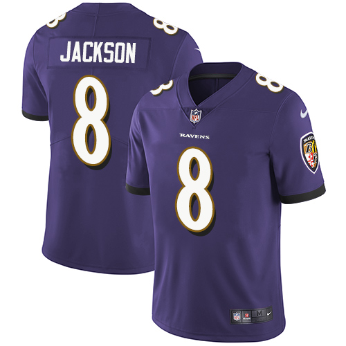 Ravens #8 Lamar Jackson Purple Team Color Youth Stitched Vapor Untouchable Limited Jersey