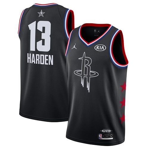 Houston Rockets #13 James Harden Black Womens Jordan Swingman 2019 All-Star Game Jersey Womens
