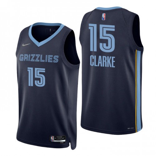 Memphis Grizzlies #15 Brandon Clarke Navy Mens 2021-22 75th Anniversary Diamond Swingman Jersey - Icon Edition Mens