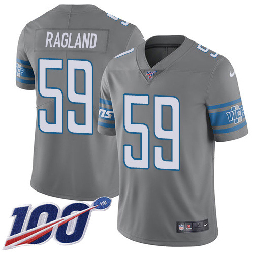 Detroit Lions #59 Reggie Ragland Gray Men's Stitched Limited Rush 100th Season Jersey Men's