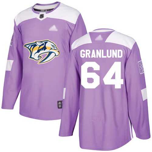 Adidas Nashville Predators #64 Mikael Granlund Purple Authentic Fights Cancer Stitched Jersey Men's