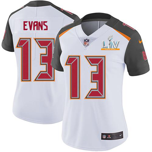Buccaneers #13 Mike Evans White Women's Super Bowl LV Bound Stitched Vapor Untouchable Limited Jersey