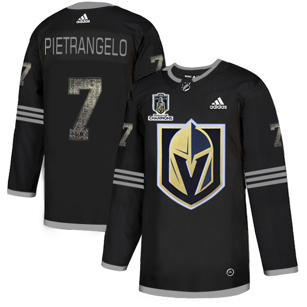 Adidas Golden Knights #7 Alex Pietrangelo Black Youth 2023 Stanley Cup Champions Authentic Team Logo Fashion Stitched Jersey