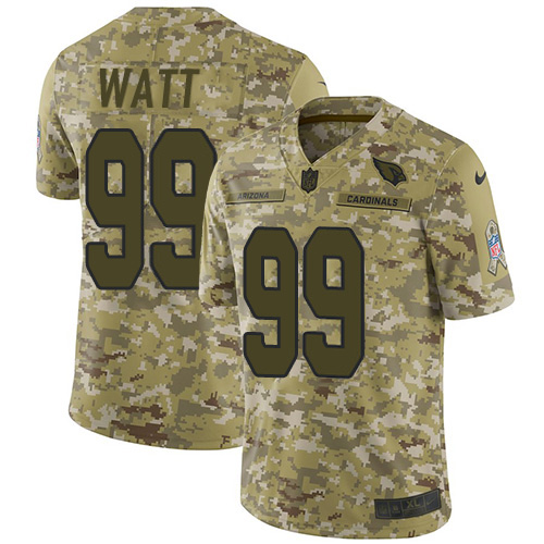 Cardinals #99 J.J. Watt Camo Men's Stitched Limited 2018 Salute To Service Jersey
