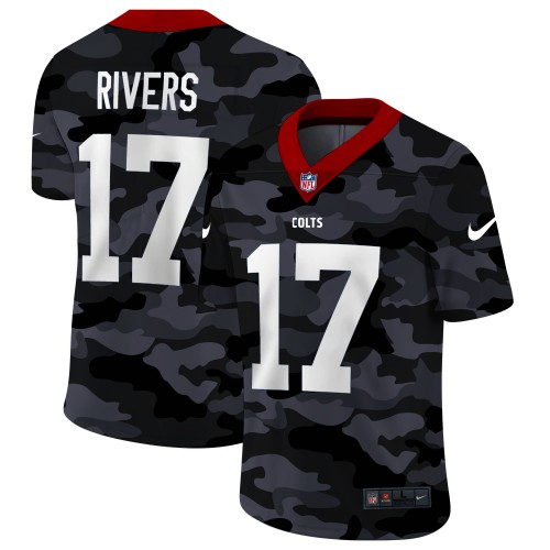 Indianapolis Indianapolis Colts #17 Philip Rivers Men's 2020 Black CAMO Vapor Untouchable Limited Stitched Jersey Men's