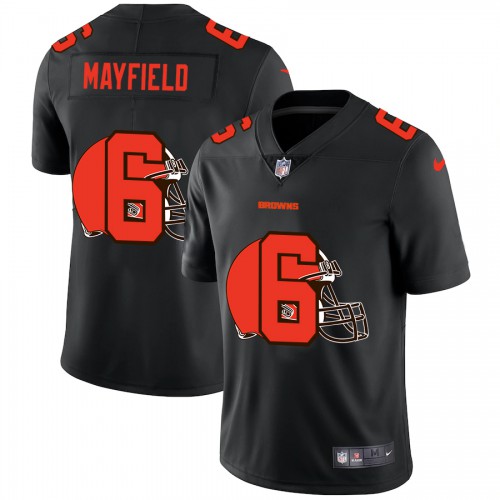 Cleveland Cleveland Browns #6 Baker Mayfield Men's Team Logo Dual Overlap Limited Jersey Black Men's