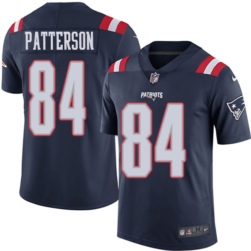 New England Patriots #84 Cordarrelle Patterson Navy Blue Men's Stitched Limited Rush Jersey Men's