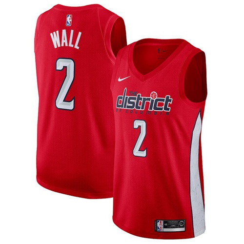 Washington Wizards #2 John Wall Red Swingman Earned Edition Jersey Mens