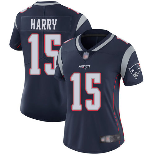 New England Patriots #15 N'Keal Harry Navy Blue Team Color Women's Stitched Vapor Untouchable Limited Jersey Womens