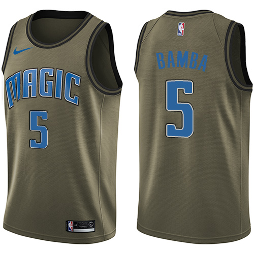 Orlando Magic #5 Mohamed Bamba Green Swingman Salute to Service Jersey Mens