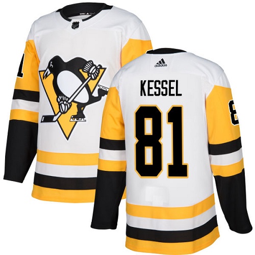 Adidas Pittsburgh Penguins #81 Phil Kessel White Road Authentic Stitched Jersey Men's
