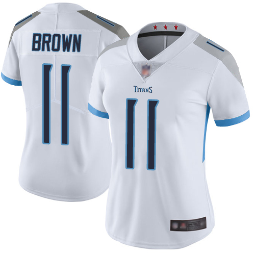 Tennessee Titans #11 A.J. Brown White Women's Stitched Vapor Untouchable Limited Jersey Womens