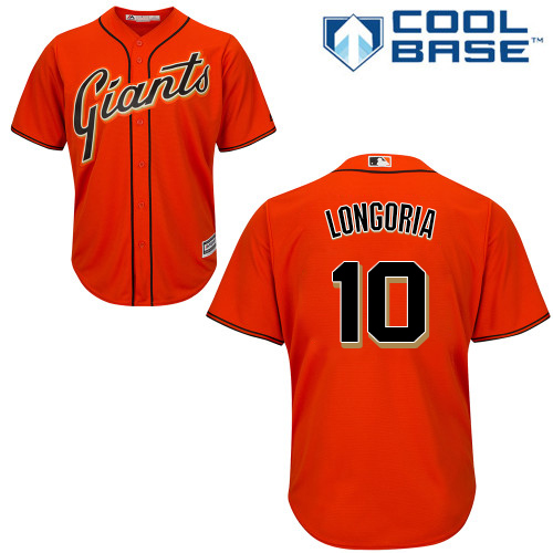 San Francisco Giants #10 Evan Longoria Orange New Cool Base Alternate Stitched Jersey Men's