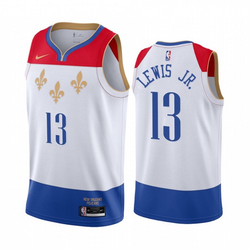 New Orleans Pelicans #13 Kira Lewis Jr. White Swingman 2020-21 City Edition Jersey Mens